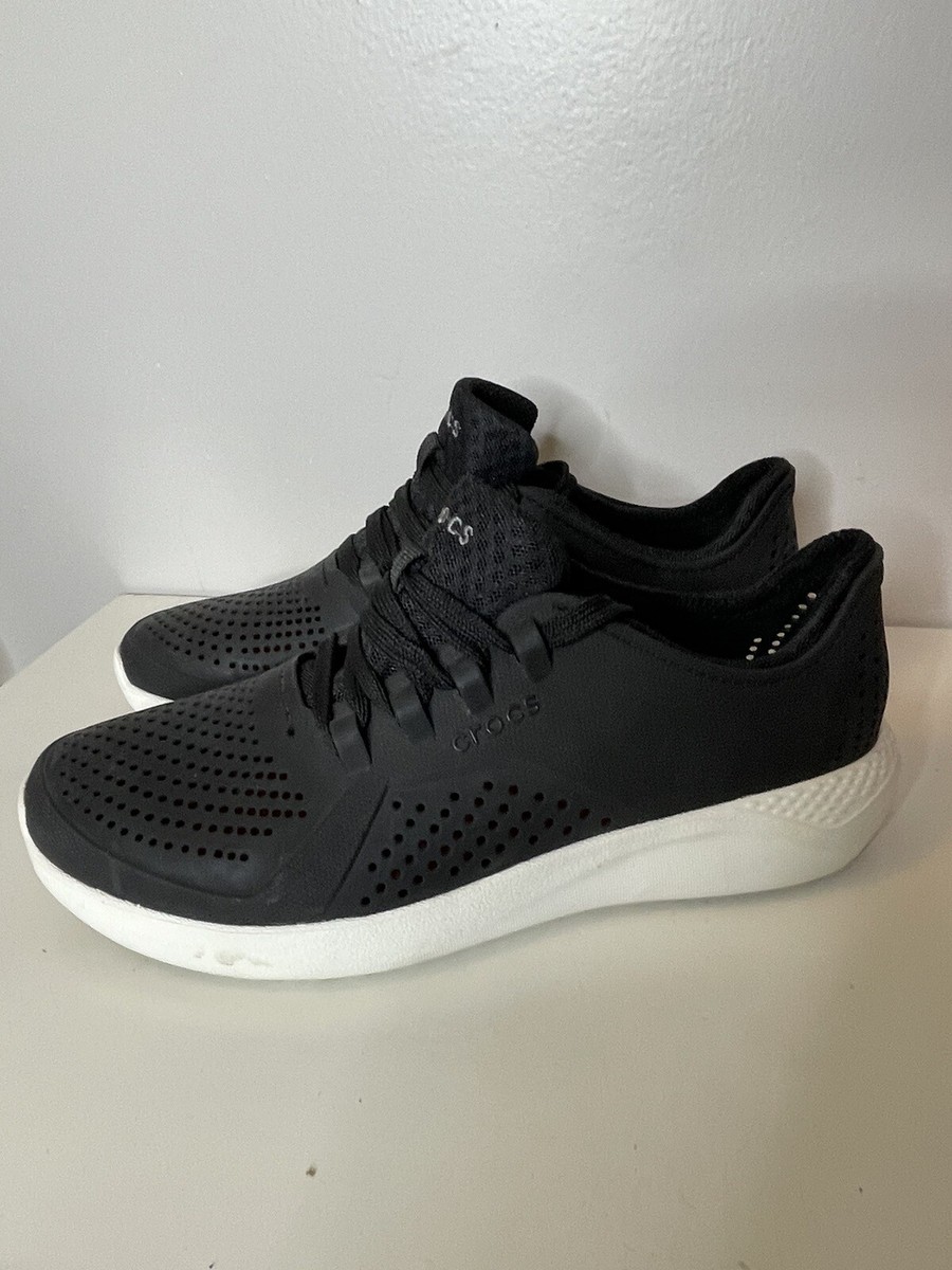 Crocs Mens 7 LiteRide 360 Pacer Sneakers Shoes Lace Up Black  display picture 1