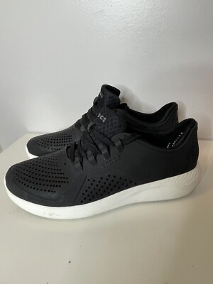 Crocs Mens 7 LiteRide 360 Pacer Sneakers Shoes Lace Up Black