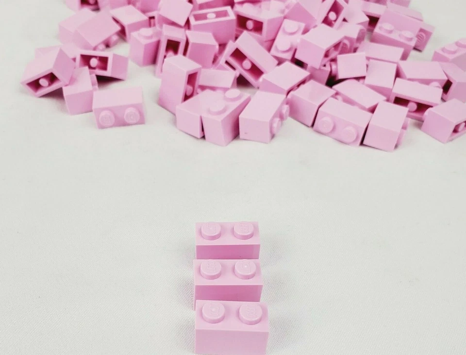 LEGO 1x2 Light Pink Bricks Building Blocks Choose 30, 50, 100, 120 Pieces - New - Image 2 of 3