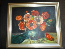 Stillleben mit Mohnblumen 1939 mit Rahmen / Maler aus Braunschweig