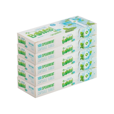 Fresh Bomb Spearmint Click Hülsen mit Aromakapsel 5 Boxen (500 Hülsen)