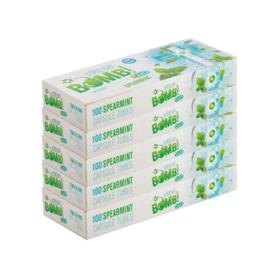 Fresh Bomb Spearmint Click Hülsen mit Aromakapsel 5 Boxen (500 Hülsen)