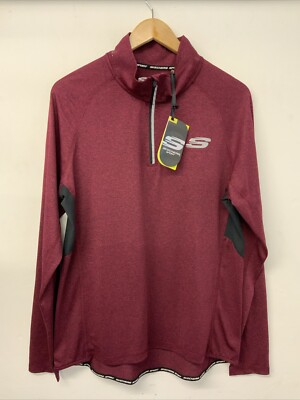 Skechers Herren On The Road 1/4 Zip Top Tech Running Training Gym Pullover Gr. M