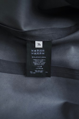 Mini robe évasée sans manches en cuir suédé gris BALENCIAGA FR36 officiel IT40 UK8 US4