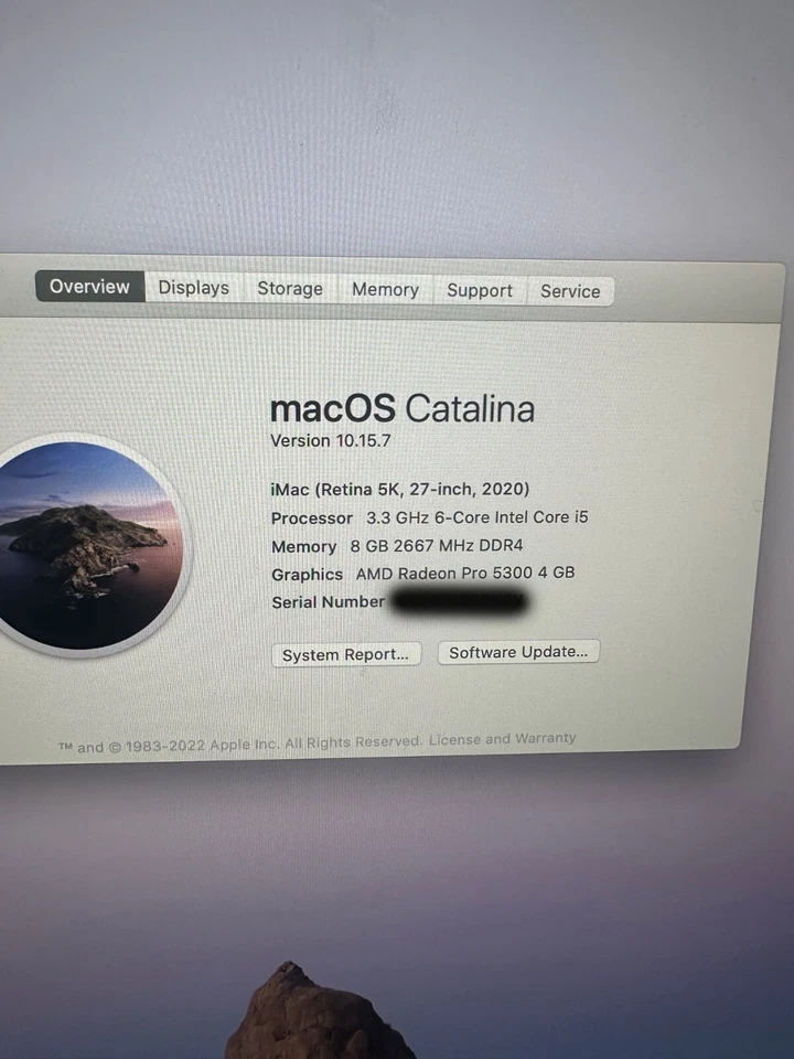 2020 Apple iMac with Retina 5K Display (27-inch, 8GB RAM, 500GB 3.3GHZ 6-Core i5 - Image 2 of 4