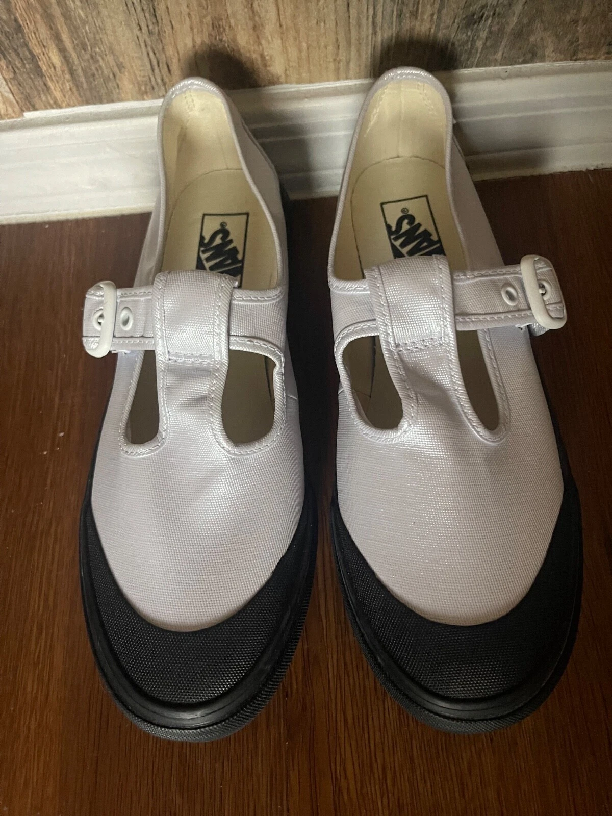 VANS bianco. Scarpe donna suola grossa tela metallizzata 10