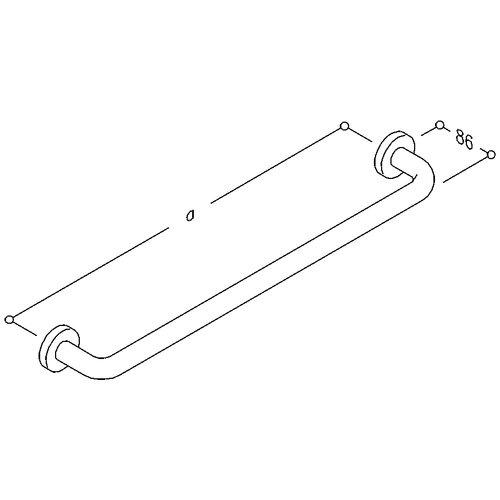 NORMBAU - Nylon Care Towel Holder With Rosettes 60 Cm WHITE - Picture 2 of 4