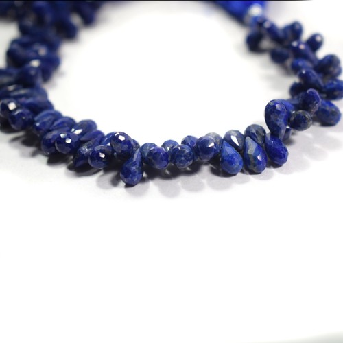 Natural Dark Blue Lapis Lazuli Faceted Teardrop Gemstone 10Beads Jewelry Making - Picture 3 of 7