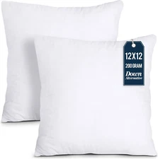 Utopia Bedding Throw Pillows Insert (Pack of 2, White) - 12 X 12 Inches Bed and