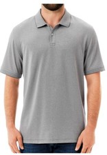 Member's Mark Men's Stretch Cotton Pique Polo Sleet Grey Classic Fit Medium
