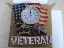 NOS Veteran Desk Clock 6X6 RA54155