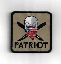 PATRIOT PIRATE SKULL US FLAG SCARF HAT HAT PATCH PATRIOTIC PIN UP USA DAGGERS 