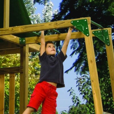 4 Set Green Climbing Monkey Steel Bars Kit Pull Up Outdoor Yard Kids Playset