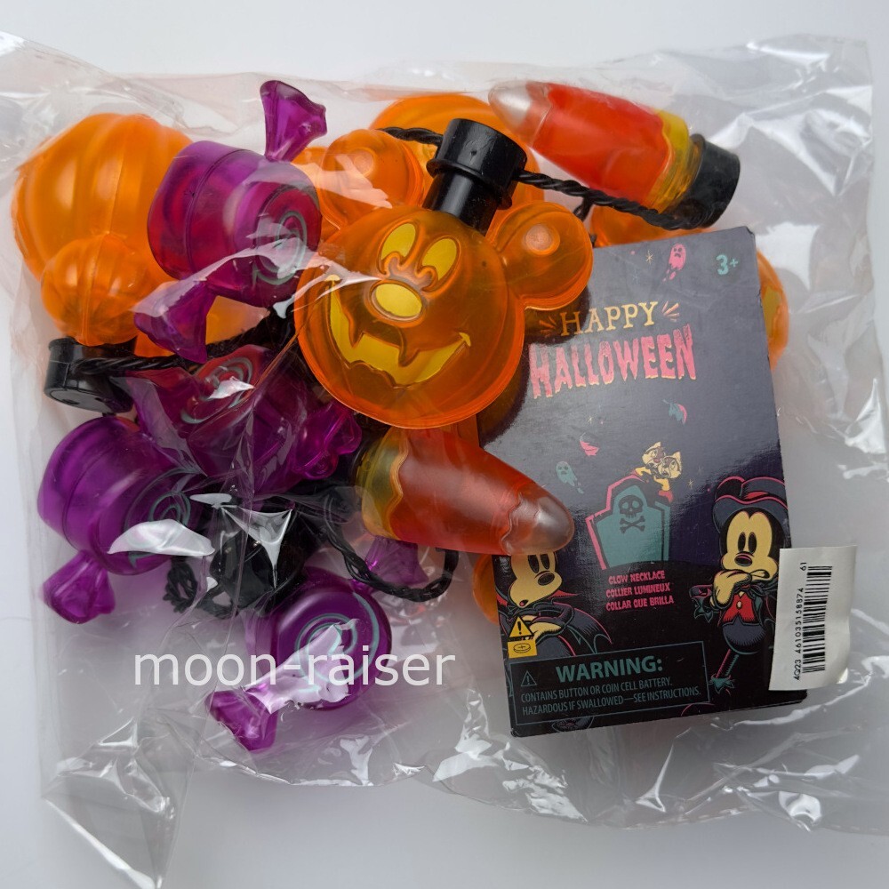 Disney Parks Mickey Mouse Icon Halloween Glow Necklace Holiday