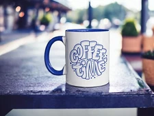 Coffee Time Design Coffee Mug, Cool Coffee Mug with Saying, Gift for Coffee Love