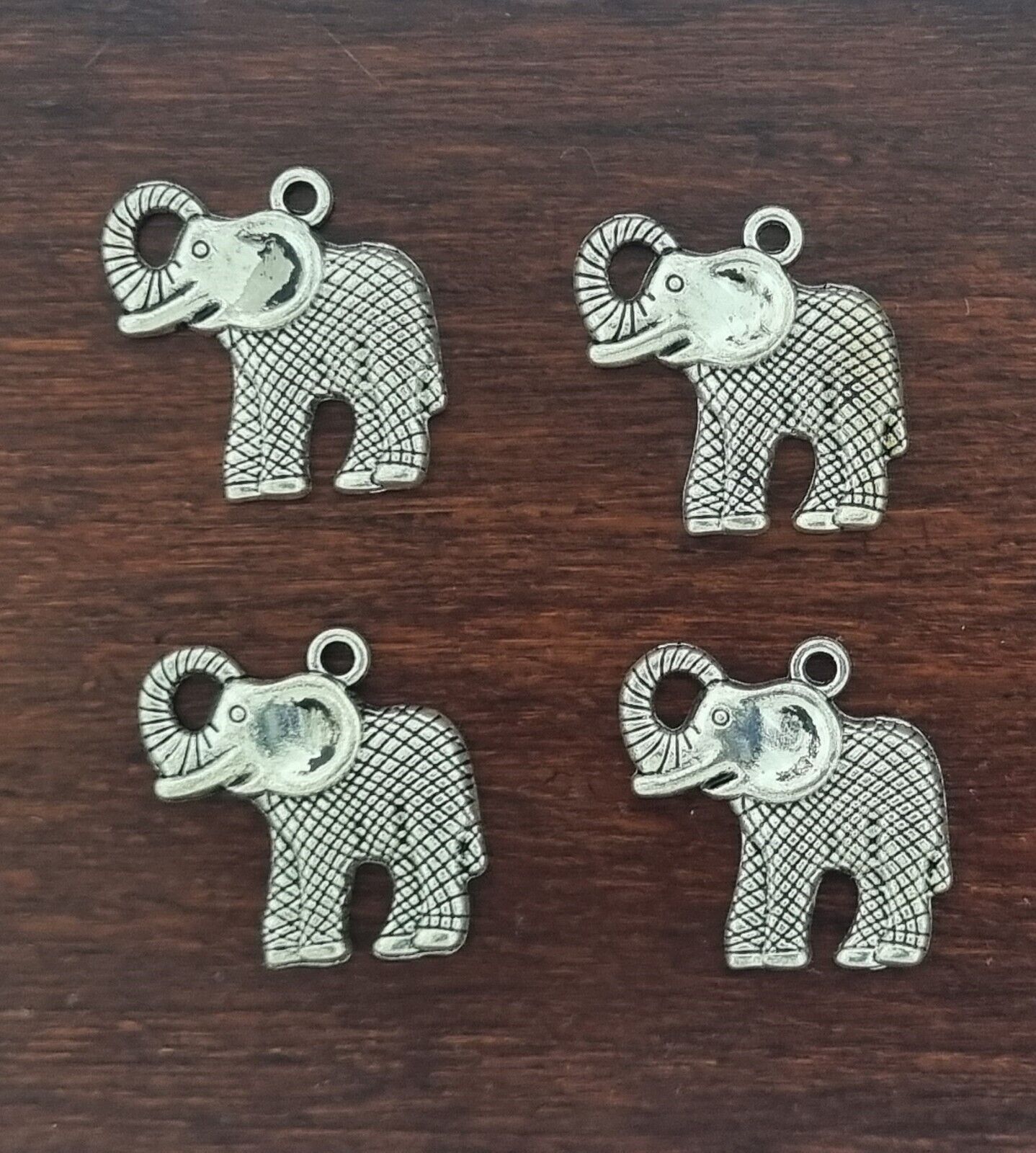 4pc Elephant Pendants Charms 25x20mm Antique Silver Craft Jewellery Making
