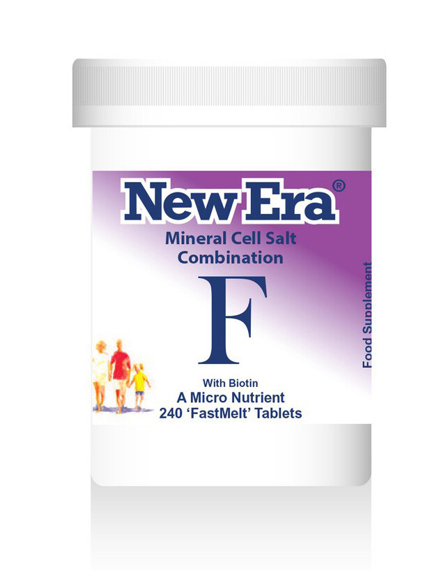 New Era Combination F Mineral Cell Salts  MIGRAINE NERVOUS HEADACHES 240 Tablets
