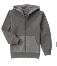 Gymboree Ready To Race Gray Quilted Hoodie Jacket Size Med 7-8 NWT