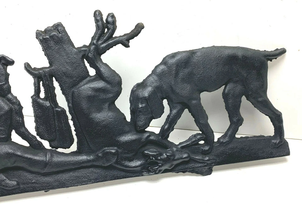 Wandrelief Guss handarbeit Jäger mir Wild Jagd Jagdhund Gussrelief Sammler - Bild 3 von 4