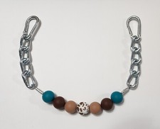 BRAND NEW Teal, Brown,  Cow Print Beaded Curb Strap by ALW Equine