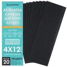 Luxoton Activated Carbon AC Floor Register Air Vent Filters 4" x 12" Pack of 20