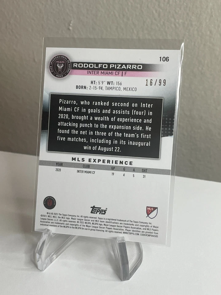Rodolfo Pizarro BLUE /99 2021 Topps MLS Major League Soccer #106 Mexico Prizm - Image 2 of 2