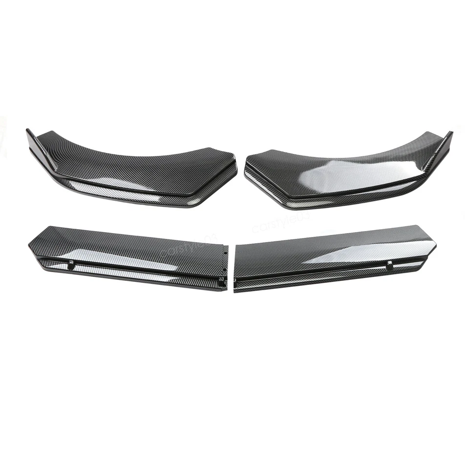 For Cadillac CT4 CT5 CTS Carbon Fiber Style Front Bumper Lip Spoiler Splitter - Image 3 of 4