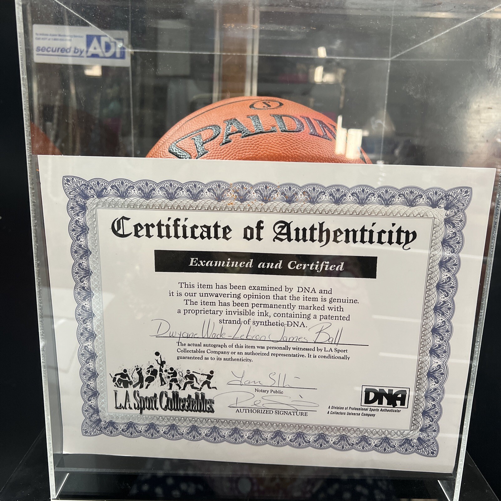 Lebron james & Dwyane Wade Autographed Signed Miami Heat Basketball LEBRON JAMES And DWYANE WADE. Authenticated By DNA 