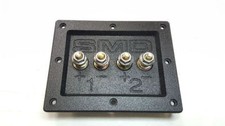 SMD Two Channel Square Speaker Terminal w/ Stainless Terminals 3/4" PVC Black