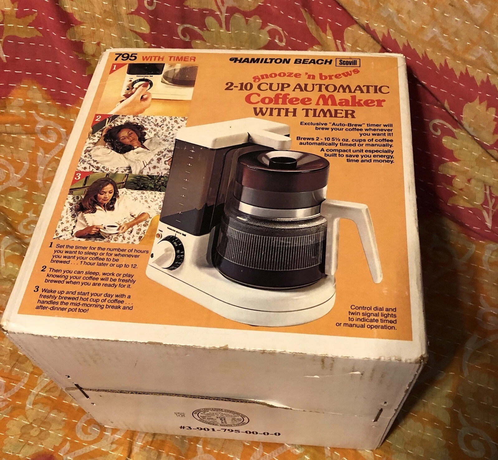 New Sealed Early 1980s Hamilton Beach Snooze & Brew Coffee Maker