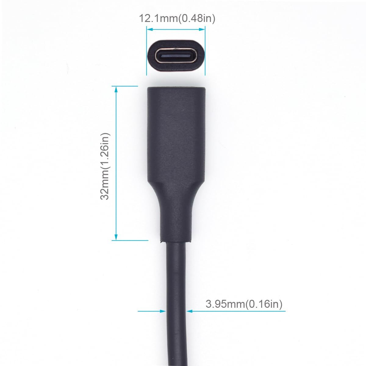 2PCS USB Type C Female Pigtail0.3M/1Feet 22AWG USB C Female Plug to 2 Pin Bar...