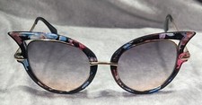 Rainbow Floral Retro Pinup Cateye Sunglasses