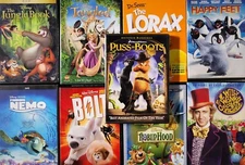 9 DVD's Finding Nemo, Bolt, Happy Feet, Lorax, Tangled, The Jungle Book. More