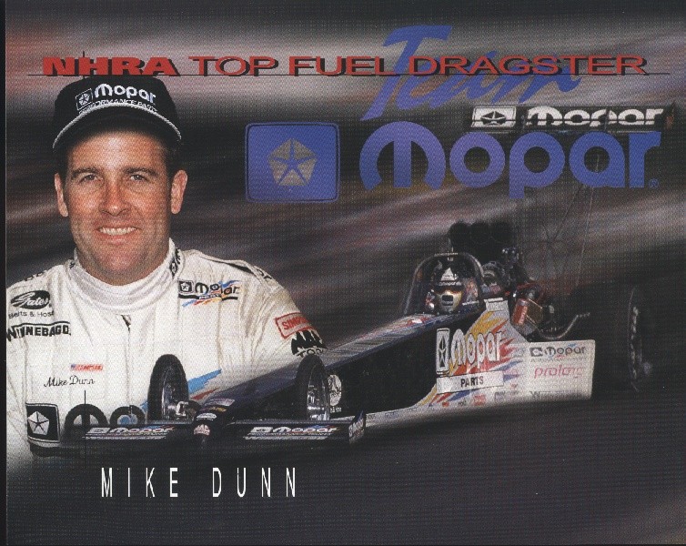 1999 Mike Dunn Dodge Mopar Top Fuel NHRA postcard | eBay