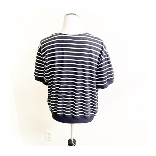 Hasting & Smith Vintage Short Sleeve Striped Sweater Women’s Size XL Black - Picture 2 of 9