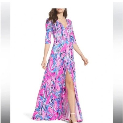 Lilly Pulitzer Marvista Wrap Maxi Dress NWOT XS Party Holiday Vacation Dress