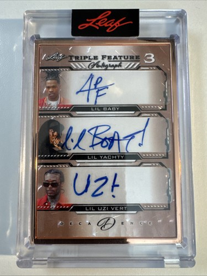 #ad 2023 Leaf Decadence Lil Baby Lil Yachty Lil Uzi Vert Triple Feature 3 Auto # 10 $157.49