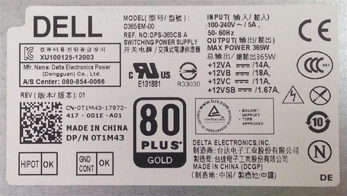 Dell Precision T1700 D365EM-00 Netzteil 80+Gold 365 Watt   #125697