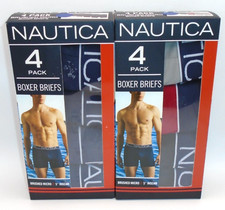 NEW MENS "NAUTICA BRUSHED MICRO BOXER BRIEFS 5" INSEAM 4 PACK UNDERWEAR" CHOOSE