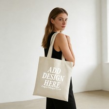 Custom Photo & Text Canvas Tote Bag - Best Friend Birthday Gift