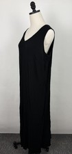 Vintage Carole Little Maxi Dress Womens 2X 2XL Crinkled Rayon Stretch Minimal
