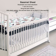 Bassinet Sheet Elastic Soft Breathable Machine Washable Fitted Baby Bed Mattress