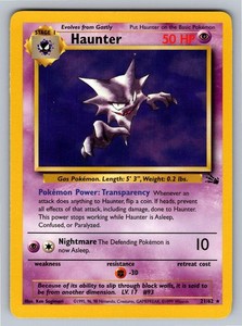 Haunter 21/62 Fossil Unlimited Rare Non-Holo Pokemon TCG