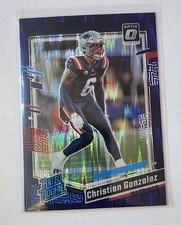 Christian Gonzalez Rated Rookie Blue Shock Prism Optic 2023 Panini Donruss Optic