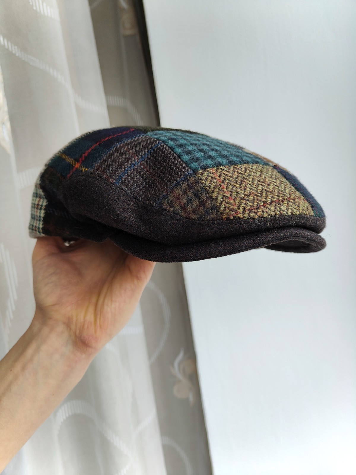 Framar Italy Patchwork Wool Blend Flat Cap Ivy Ha… - image 1