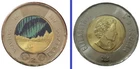 2017 2$ DANCE OF SPIRITS NORTHERN LIGHTS CANADA AURORA🍁💲 Dollar Coin colored