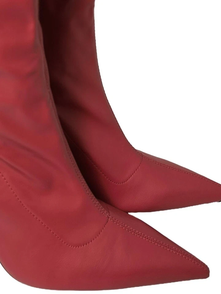 BERSHKA Bottines à fermeture éclair Dames Bottines T EU 40 rouge élégant - Photo 3/4