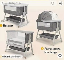 Baby Crib - Mobile Portable Baby Cradle Bed, Foldable Multi-functional BB Bed,