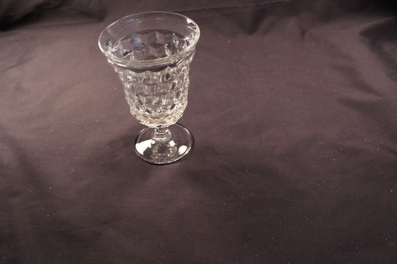 Vintage Fostoria American Clear Glass Low Water Goblets - Set of 2