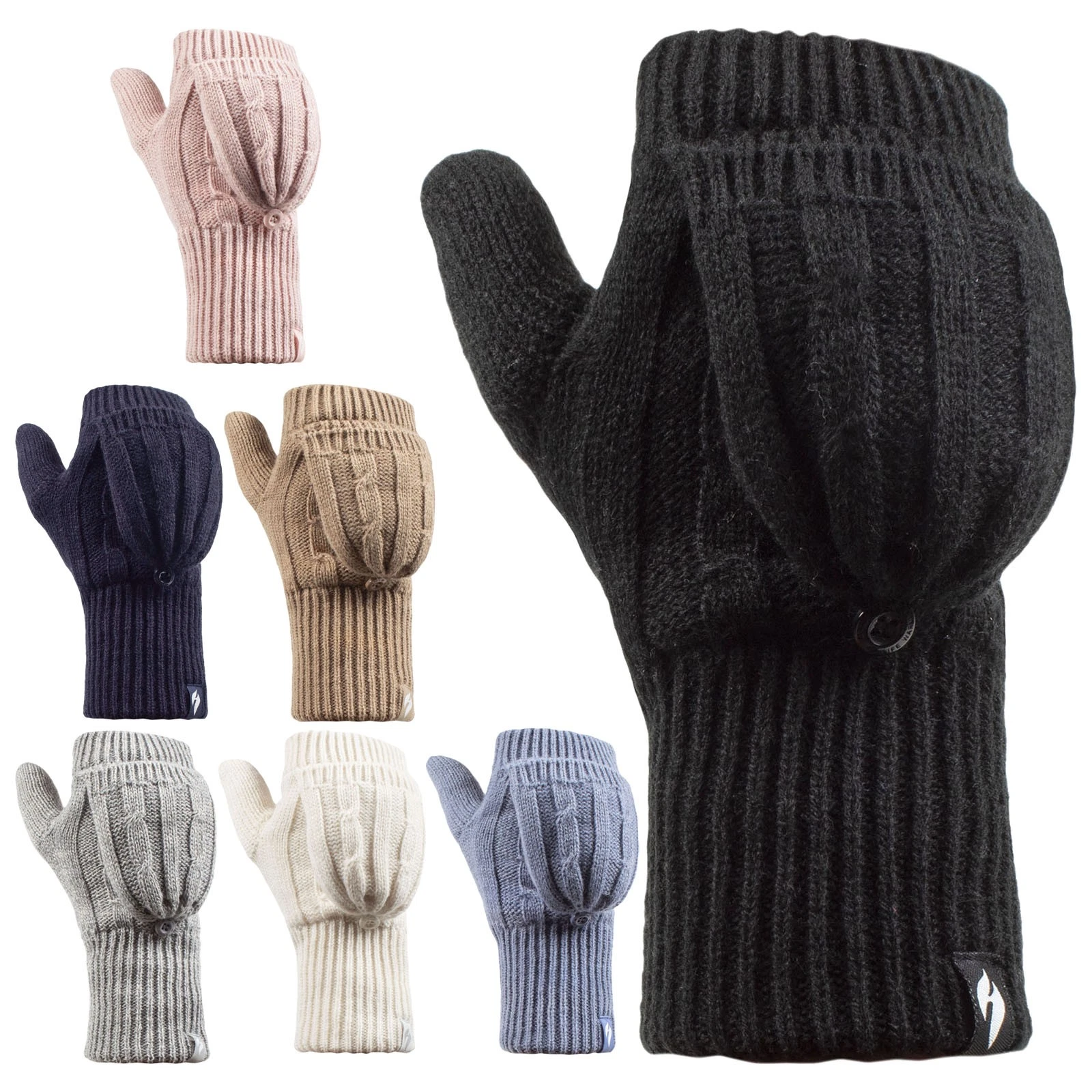 Heat Holders - Ladies Thermal Cable Knit Warm Winter Converter Fingerless Gloves
Opens in a new wind
